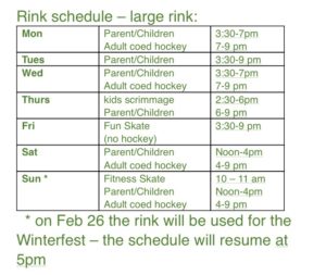 Rink Schedule Strathcona
