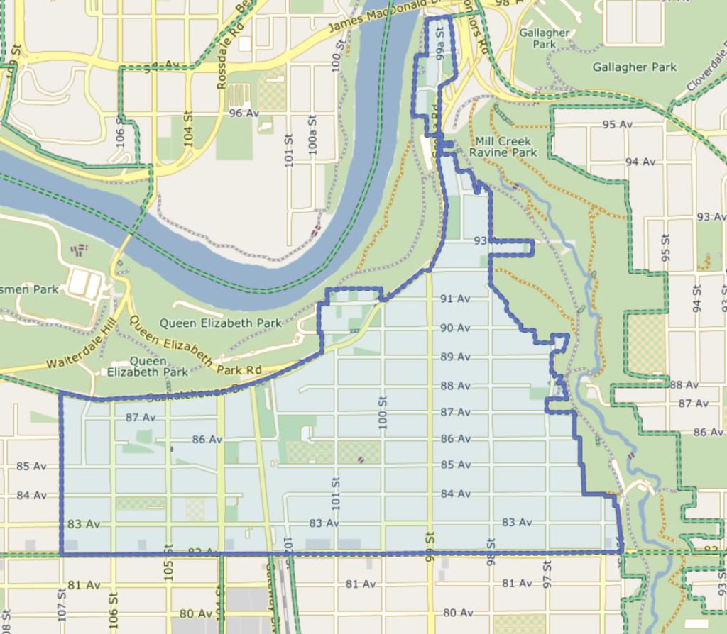 Map of Strathcona Centre Neighbourhood